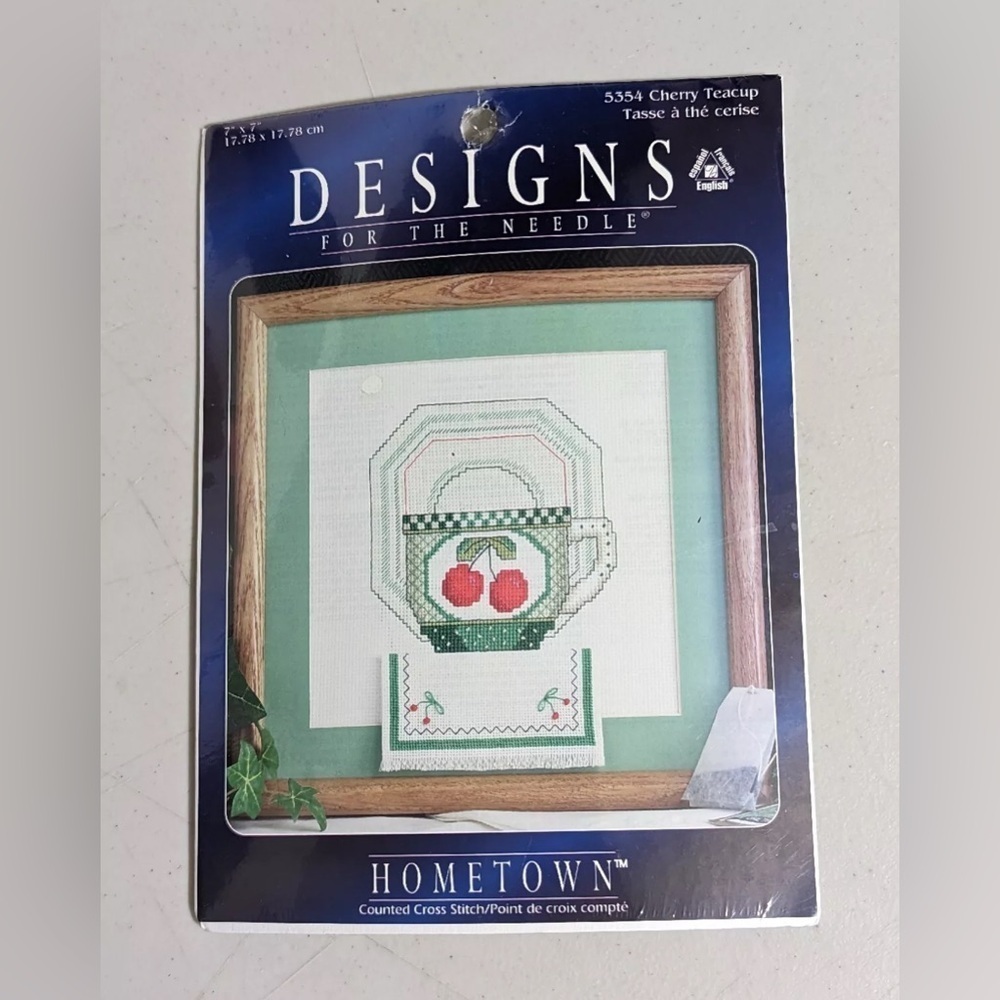 Designs For The Needle Cherry Teacup Cross Stitch Kit #5354 Hometown Collection